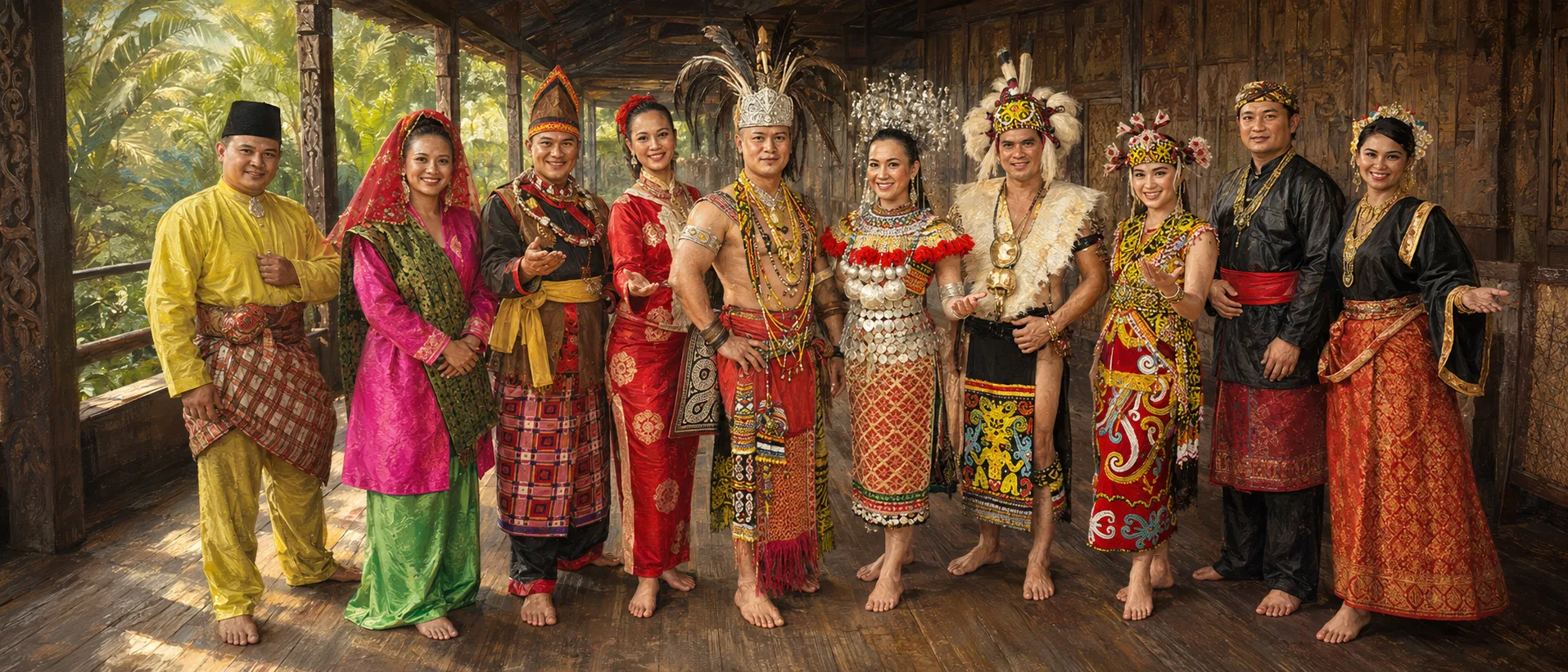 The diversity of Sarawak communities and attire